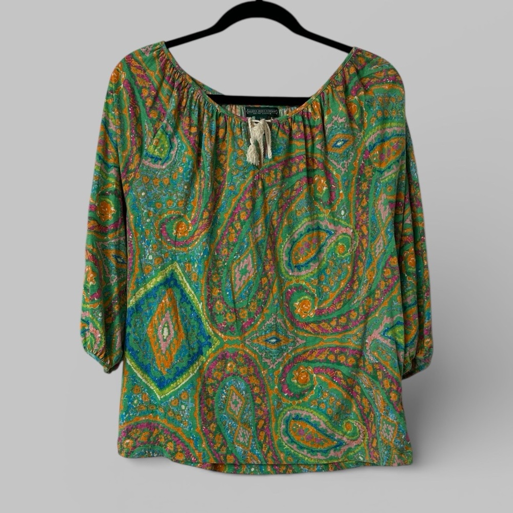 Ralph Lauren Floral Paisley Boho Cotton Top